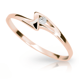 Zlatý prsten DF 1138 z růžového zlata, s briliantem