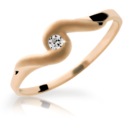 Zlatý zásnubní prsten DF 1622, růžové zlato, s briliantem
