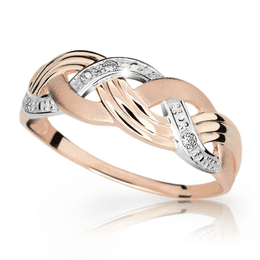 Zlatý prsten DF 1848 z růžového zlata, s briliantem