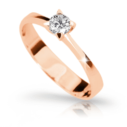 Zlatý zásnubní prsten DF 1895, růžové zlato, s diamantem