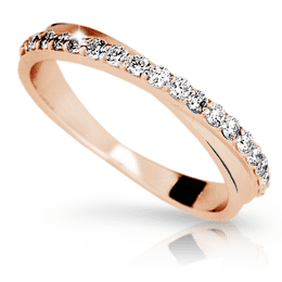Zlatý dámský prsten DF 1972 z růžového zlata, s briliantem