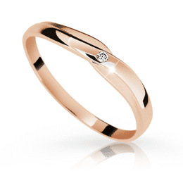 Zlatý dámský prsten DF 2006 z růžového zlata, s briliantem