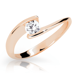 Zlatý zásnubní prsten DF 2037, růžové zlato, s diamantem