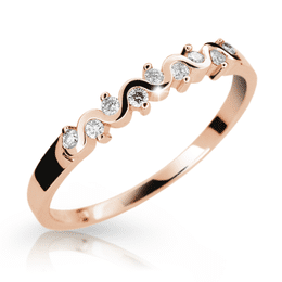 Zlatý dámský prsten DF 2086 z růžového zlata, s briliantem