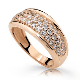 Zlatý dámský prsten DF 2335 z růžového zlata, s briliantem