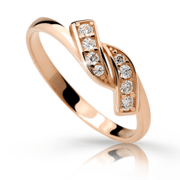 Zlatý prsten DF 2337 z růžového zlata, s briliantem