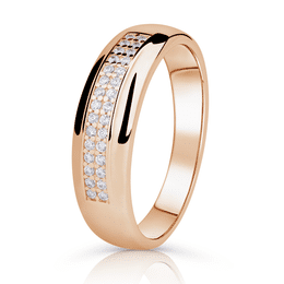 Zlatý dámský prsten DF 2542 z růžového zlata, s briliantem