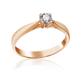 Zlatý zásnubní prsten DF 2627, růžové zlato, s briliantem