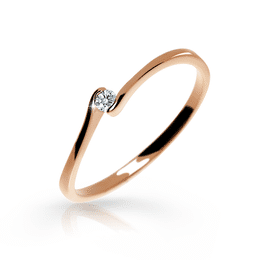 Zlatý zásnubný prsteň DF 2947, ružové zlato, s briliantom