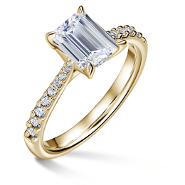 Arlene Side Stones | Zásnubný prsteň so stredovým kameňom 1.800ct, žlté zlato, s diamantmi