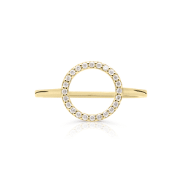 Zlatý dámský prsten DF 5563 ze žlutého zlata, s brilianty