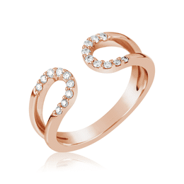 Zlatý dámský prsten DF 3600 z růžového zlata, s briliantem