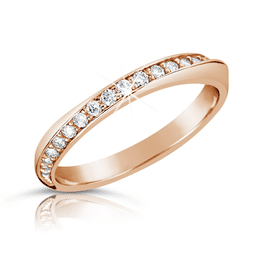 Zlatý dámský prsten DF 2928 z růžového zlata, s briliantem