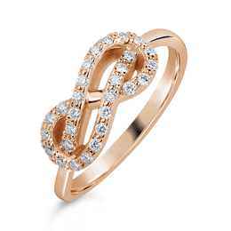 Zlatý dámský prsten DF 3094 z růžového zlata, s briliantem