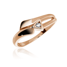 Zlatý dámský prsten DF 1836 z růžového zlata, s briliantem