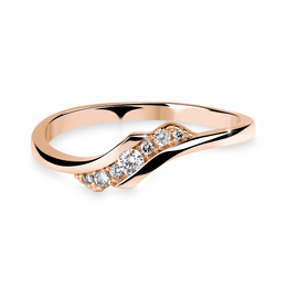 Zlatý dámský prsten DF 3051 z růžového zlata, s briliantem