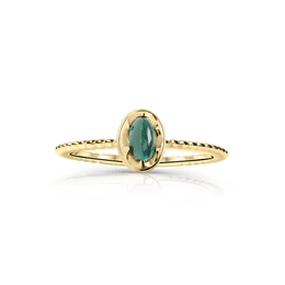 Zlatý dámský prsten DF 5654 ze žlutého zlata, turmalín blue