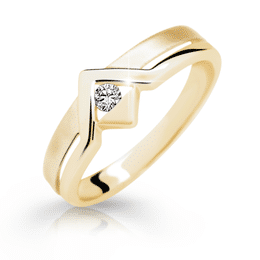 Zlatý prsten DLR 1837 ze žlutého zlata, se zirkonem