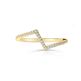 Zlatý dámský prsten DF 4834 ze žlutého zlata, s brilianty