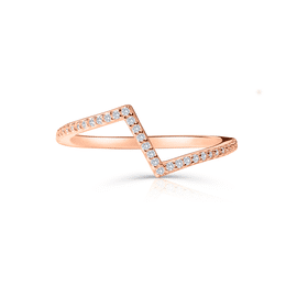 Zlatý dámský prsten DF 4834 z růžového zlata, s brilianty