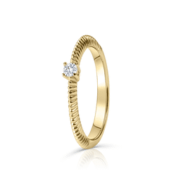 Zlatý dámský prsten DF 5977 ze žlutého zlata, briliant
