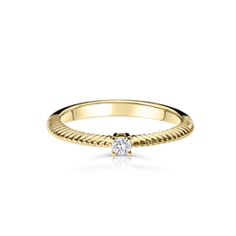 Zlatý dámský prsten DF 5977 ze žlutého zlata, briliant