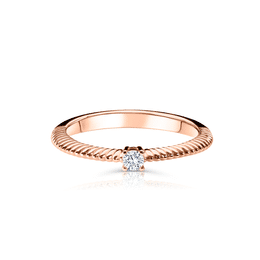 Zlatý dámský prsten DF 5977 z růžového zlata, briliant