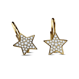 Damenohrringe Danfil Sterne C5425 Gelbgold mit Zirkonia Weiß
