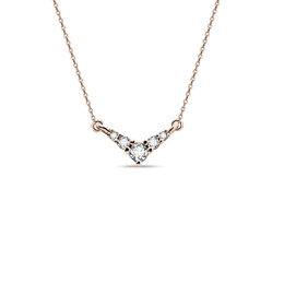 Gold-Damenhalskette DF 4215, Roségold, mit Kette und Diamanten
