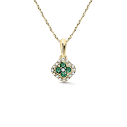 Gold Damenanhänger DF 3319, Gelbgold, Smaragde mit Diamanten