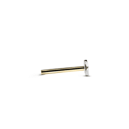 Zapięcie zapasowe (labret 10 mm) białe złoto 585/1000, powierzchnia błyszcząca