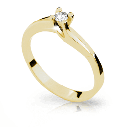 Zlatý prsten DLR 1854 ze žlutého zlata, se zirkonem