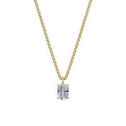 Dámský přívěsek včetně řetízku DF 6362, žluté zlato, s laboratorním diamantem o váze 1.00 ct VS1/F
