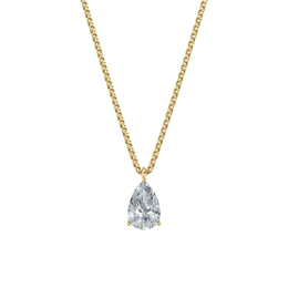 Dámský přívěsek včetně řetízku DF 6317, žluté zlato, s laboratorním diamantem o váze 2.00 ct VS1/F