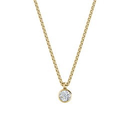 Dámský přívěsek včetně řetízku DF 6308, žluté zlato, s laboratorním diamantem o váze 0.500 ct VS1/F