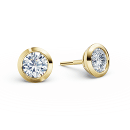 Dámske náušnice DF 3676, žlté zlato s laboratórnymi diamantmi s hmotnosťou 1,00 ct VS1/F