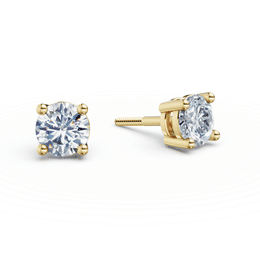 Dámske náušnice DF 3686, žlté zlato s laboratórnymi diamantmi s hmotnosťou 1,00 ct VS1/F