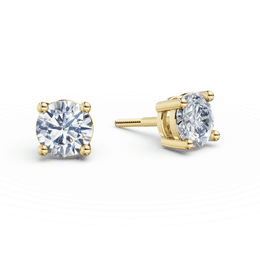 Dámske náušnice DF 3687, žlté zlato s laboratórnymi diamantmi s hmotnosťou 1,48 ct VS1/F