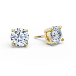 Dámske náušnice DF 3689, žlté zlato s laboratórnymi diamantmi s hmotnosťou 2,00 ct VS1/F