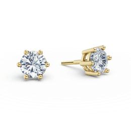 Dámske náušnice DF 3697, žlté zlato s laboratórnymi diamantmi s hmotnosťou 1,48 ct VS1/F