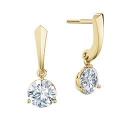 Dámske náušnice DF 6416, žlté zlato s laboratórnymi diamantmi s hmotnosťou 2,00 ct VS1/F
