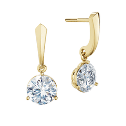 Dámske náušnice DF 6417, žlté zlato s laboratórnymi diamantmi s hmotnosťou 3,00 ct VS1/F