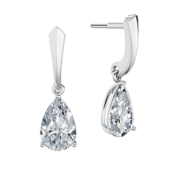 Dámske náušnice DF 6425, biele zlato s laboratórnymi diamantmi s hmotnosťou 3,00 ct VS1/F