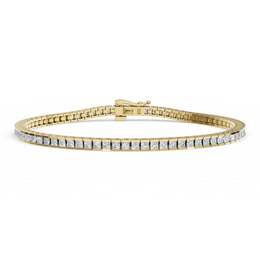 Dámský tenisový náramek DF 6502 ze žlutého zlata, s laboratorními diamanty, velikost S