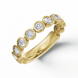 Dámsky prsteň DF 3901, žlté zlato, s laboratórnymi diamantmi s hmotnosťou 0,946 ct VS1/F