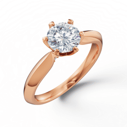 Zásnubný prsteň DF 4675, ružové zlato, s 1,00 ct laboratórne brúseným diamantom VS1/F