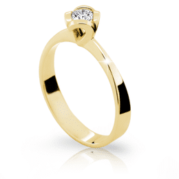 Zlatý prsten DLR 1857 ze žlutého zlata, se zirkonem