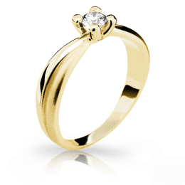 Zlatý prsten DLR 1861 ze žlutého zlata, se zirkonem