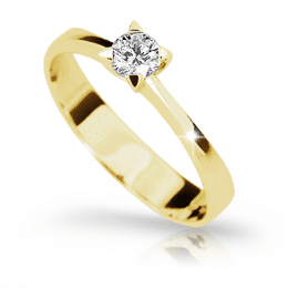 Zlatý prsten DLR 1895 ze žlutého zlata, se zirkonem