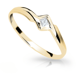 Zlatý prsten DLR 1113 ze žlutého zlata, se zirkonem